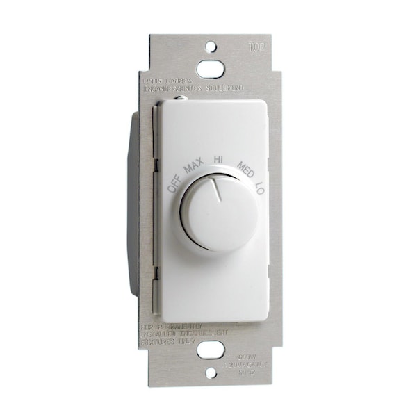 Leviton Leviton Decora 1.5 amps Single Pole Rotary Fan Control White 1 pk R24-RTF01-10W - main